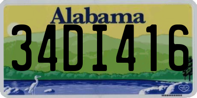 AL license plate 34DI416