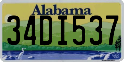AL license plate 34DI537