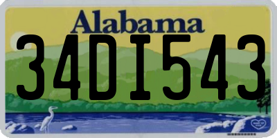 AL license plate 34DI543