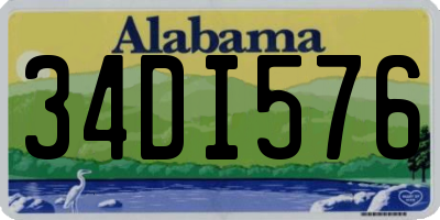AL license plate 34DI576
