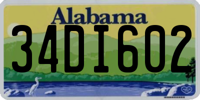 AL license plate 34DI602