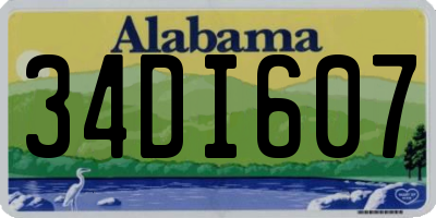 AL license plate 34DI607