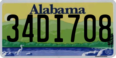 AL license plate 34DI708