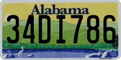 AL license plate 34DI786