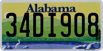 AL license plate 34DI908
