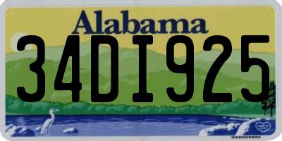 AL license plate 34DI925