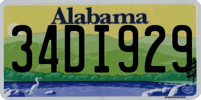 AL license plate 34DI929