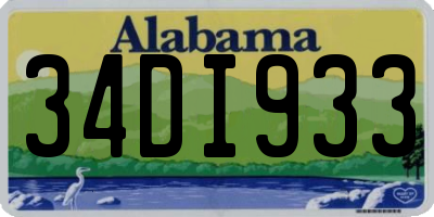 AL license plate 34DI933