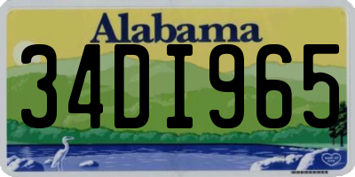 AL license plate 34DI965