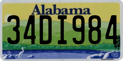 AL license plate 34DI984