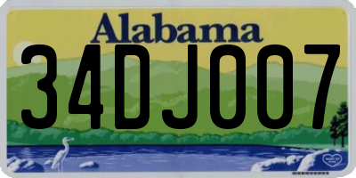 AL license plate 34DJ007
