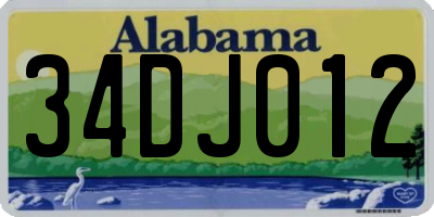 AL license plate 34DJ012