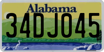 AL license plate 34DJ045