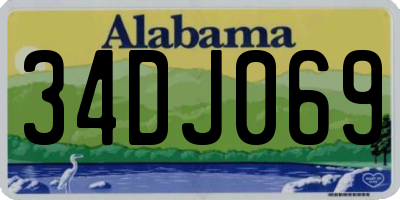 AL license plate 34DJ069