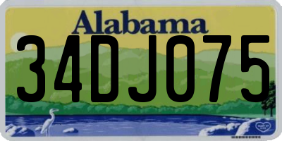 AL license plate 34DJ075