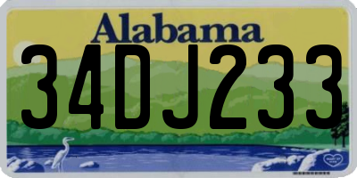 AL license plate 34DJ233