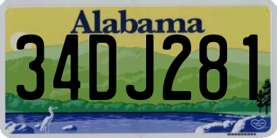 AL license plate 34DJ281