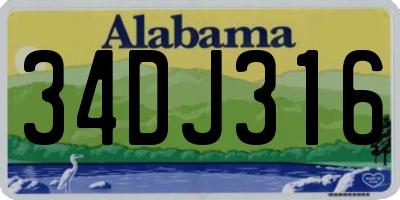 AL license plate 34DJ316