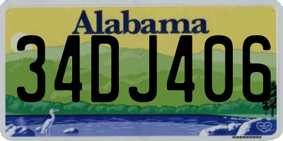 AL license plate 34DJ406