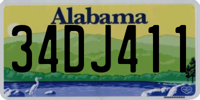 AL license plate 34DJ411