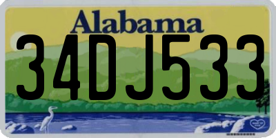 AL license plate 34DJ533
