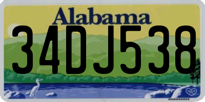 AL license plate 34DJ538