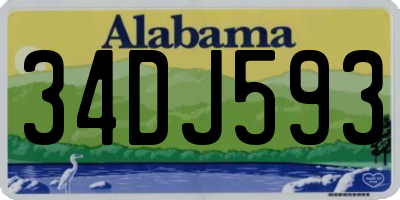 AL license plate 34DJ593