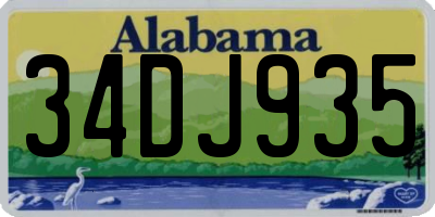 AL license plate 34DJ935