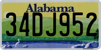 AL license plate 34DJ952