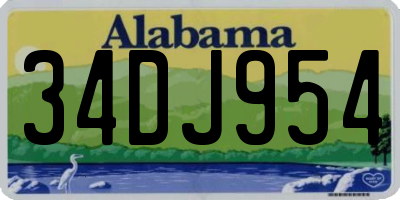 AL license plate 34DJ954