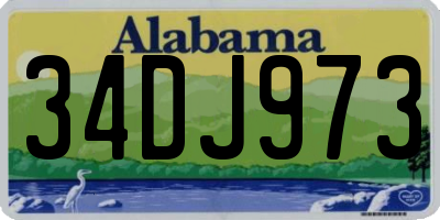 AL license plate 34DJ973