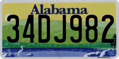 AL license plate 34DJ982