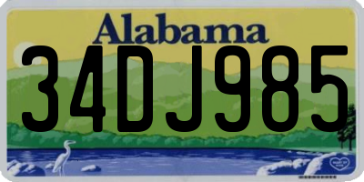 AL license plate 34DJ985