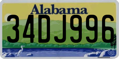 AL license plate 34DJ996