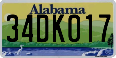 AL license plate 34DK017