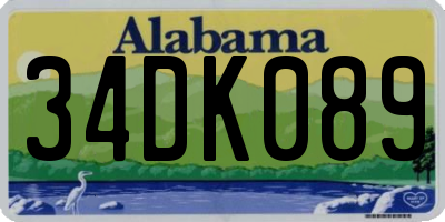 AL license plate 34DK089