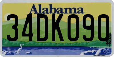AL license plate 34DK090