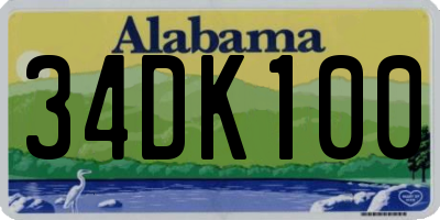 AL license plate 34DK100