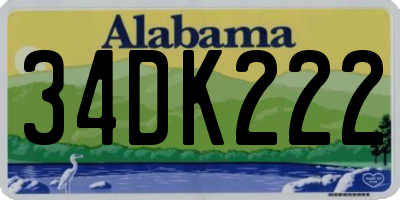 AL license plate 34DK222
