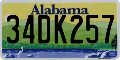 AL license plate 34DK257