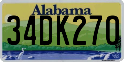 AL license plate 34DK270