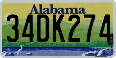 AL license plate 34DK274