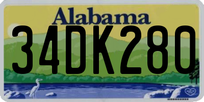 AL license plate 34DK280