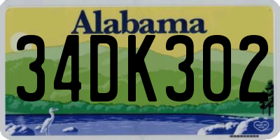 AL license plate 34DK302