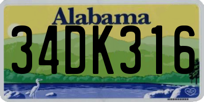 AL license plate 34DK316