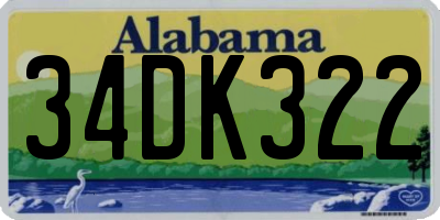 AL license plate 34DK322
