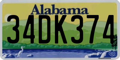 AL license plate 34DK374