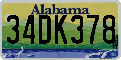 AL license plate 34DK378
