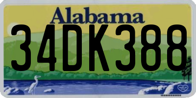 AL license plate 34DK388