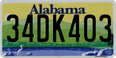 AL license plate 34DK403